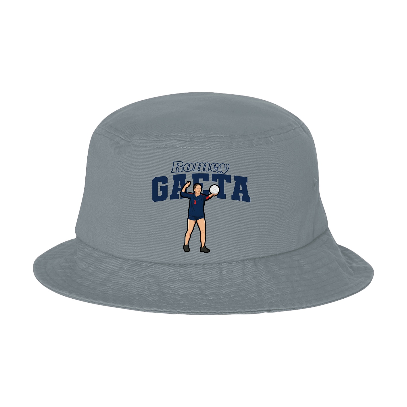 Bucket Cap — Name Arch in Grey