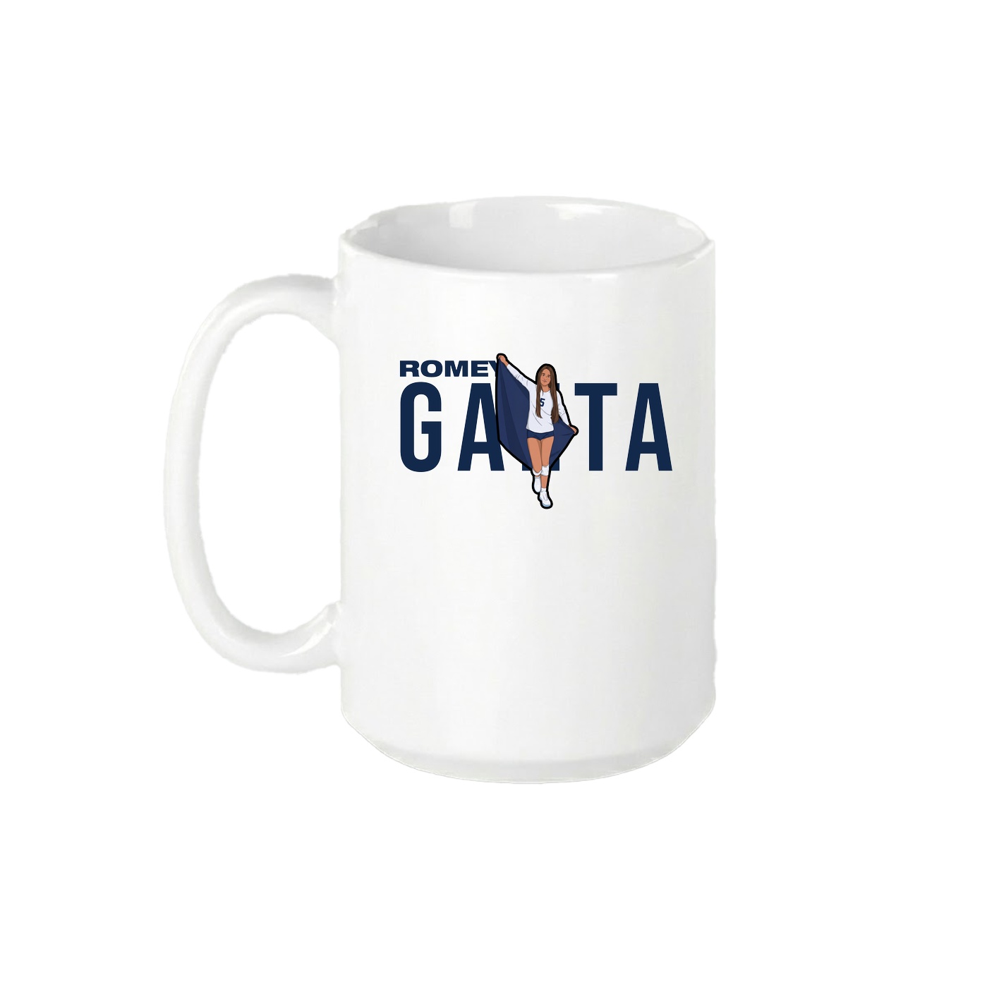 15oz Coffee Mug — Player Name in White