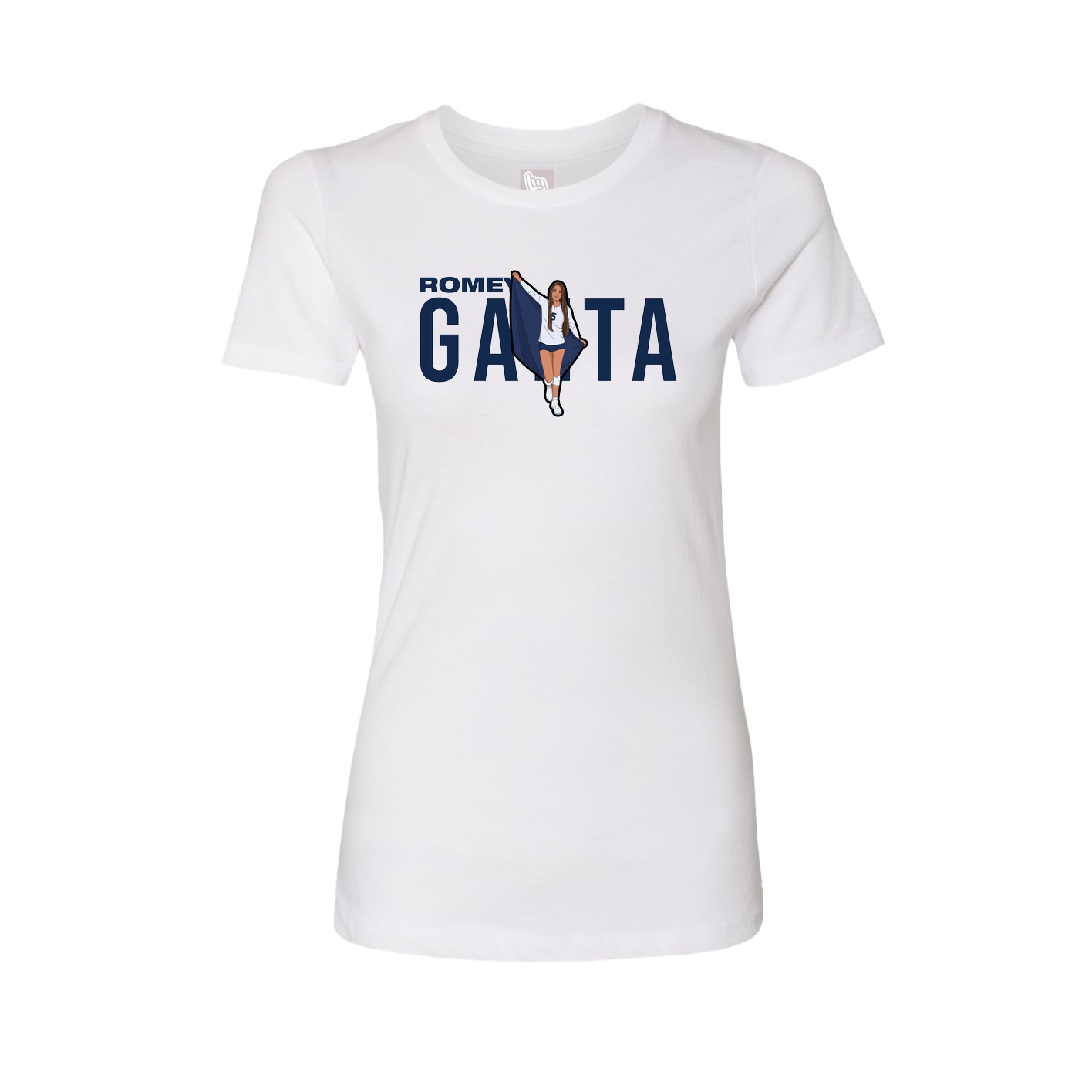 Fitted Women's Tee — Player Name in White
