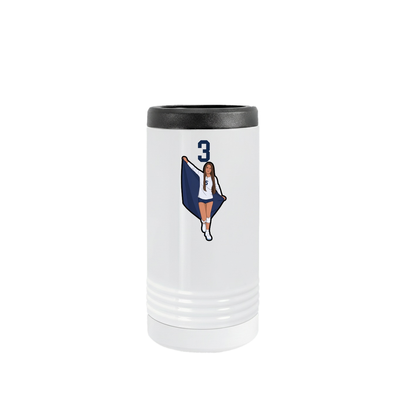 Slim Beverage Holder — Number Top in White