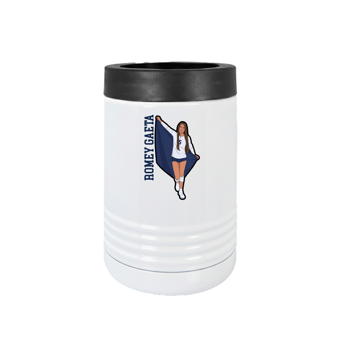 Beverage Holder — Name Vertical in White
