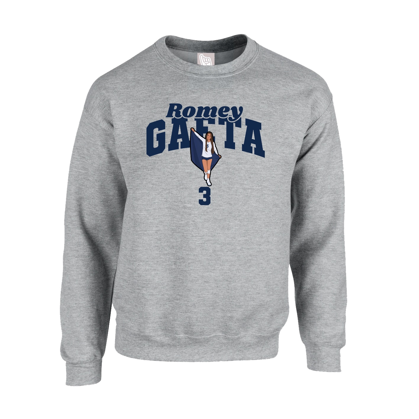 Fleece Crew — Signature Arch in Grey