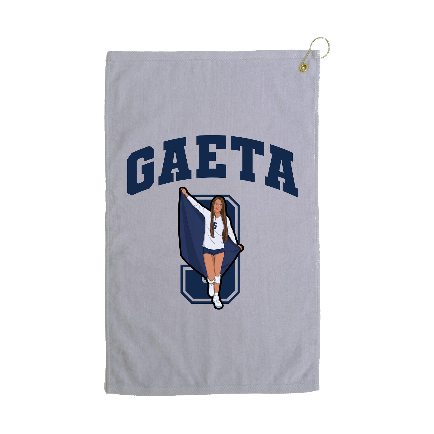 Golf Towel — Number in Grey