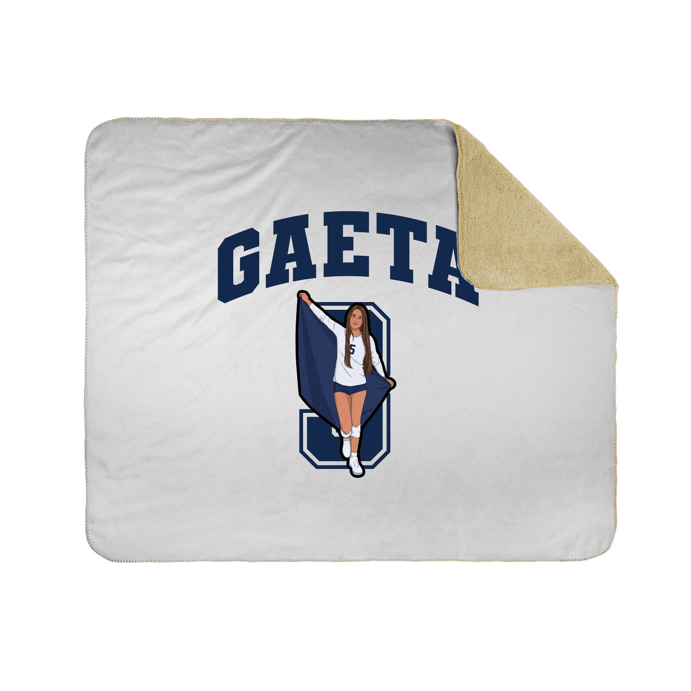 Throw Blanket — Number in White