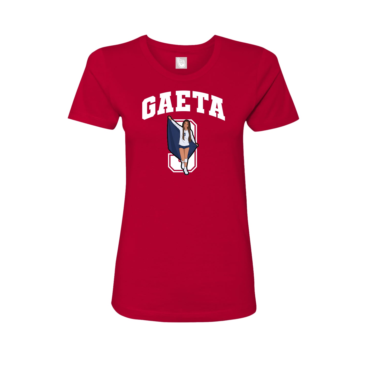Fitted Women's Tee — Number in Red