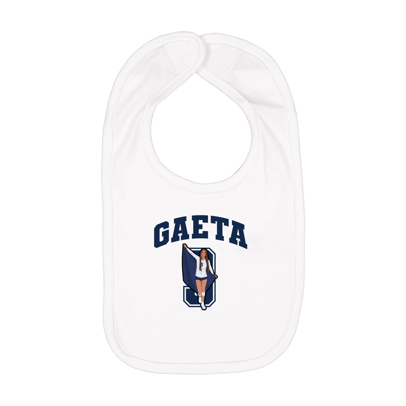 Infant Bib — Number in White
