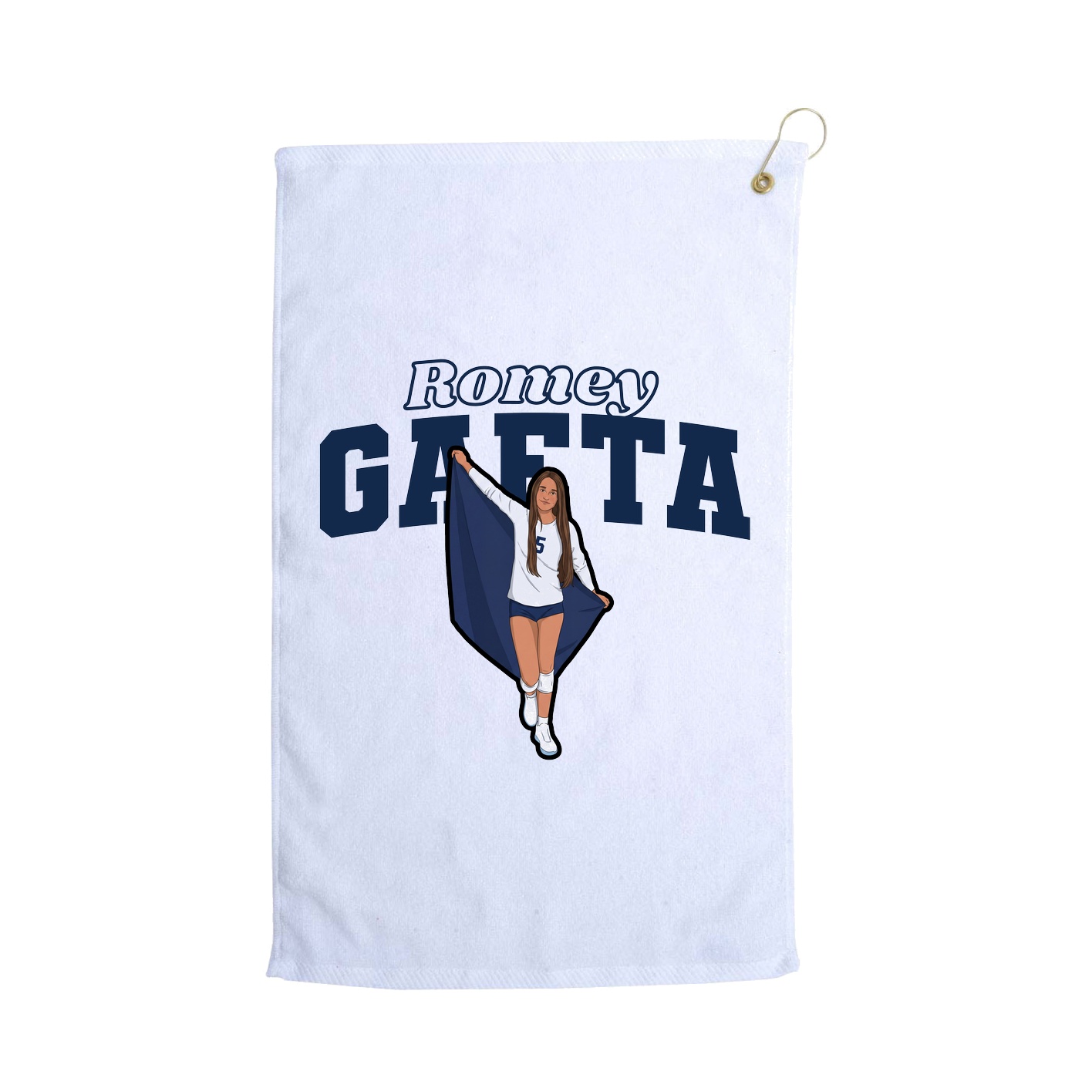 Golf Towel — Name Arch in White