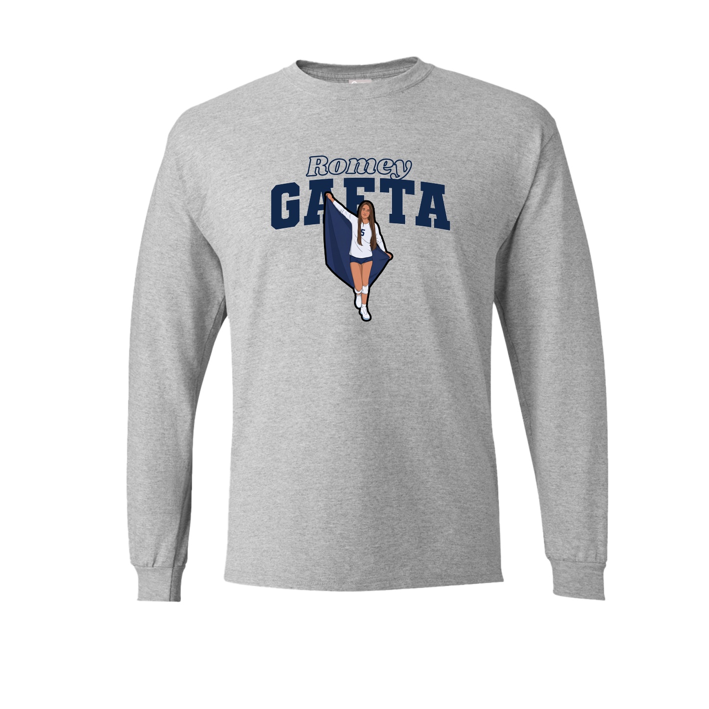 Long Sleeve Tee — Name Arch in Grey