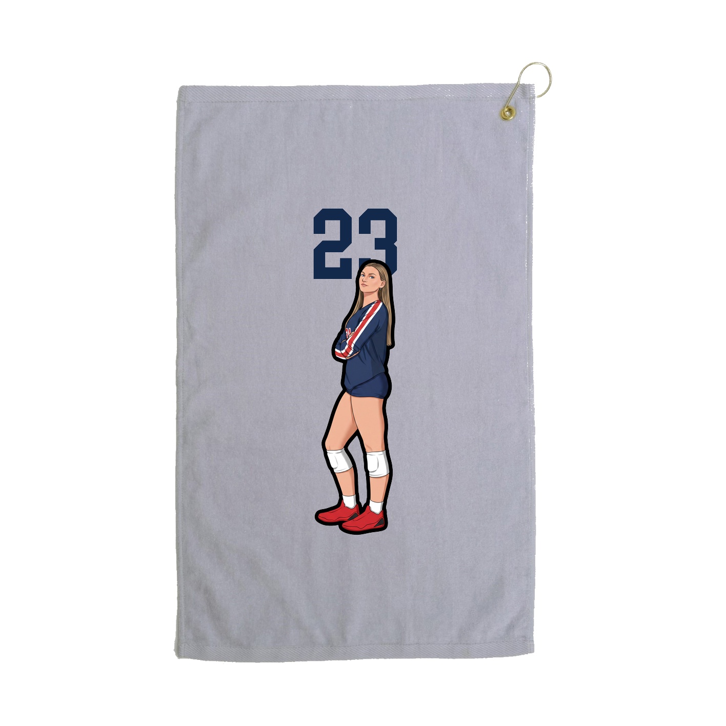 Golf Towel — Number Top in Grey
