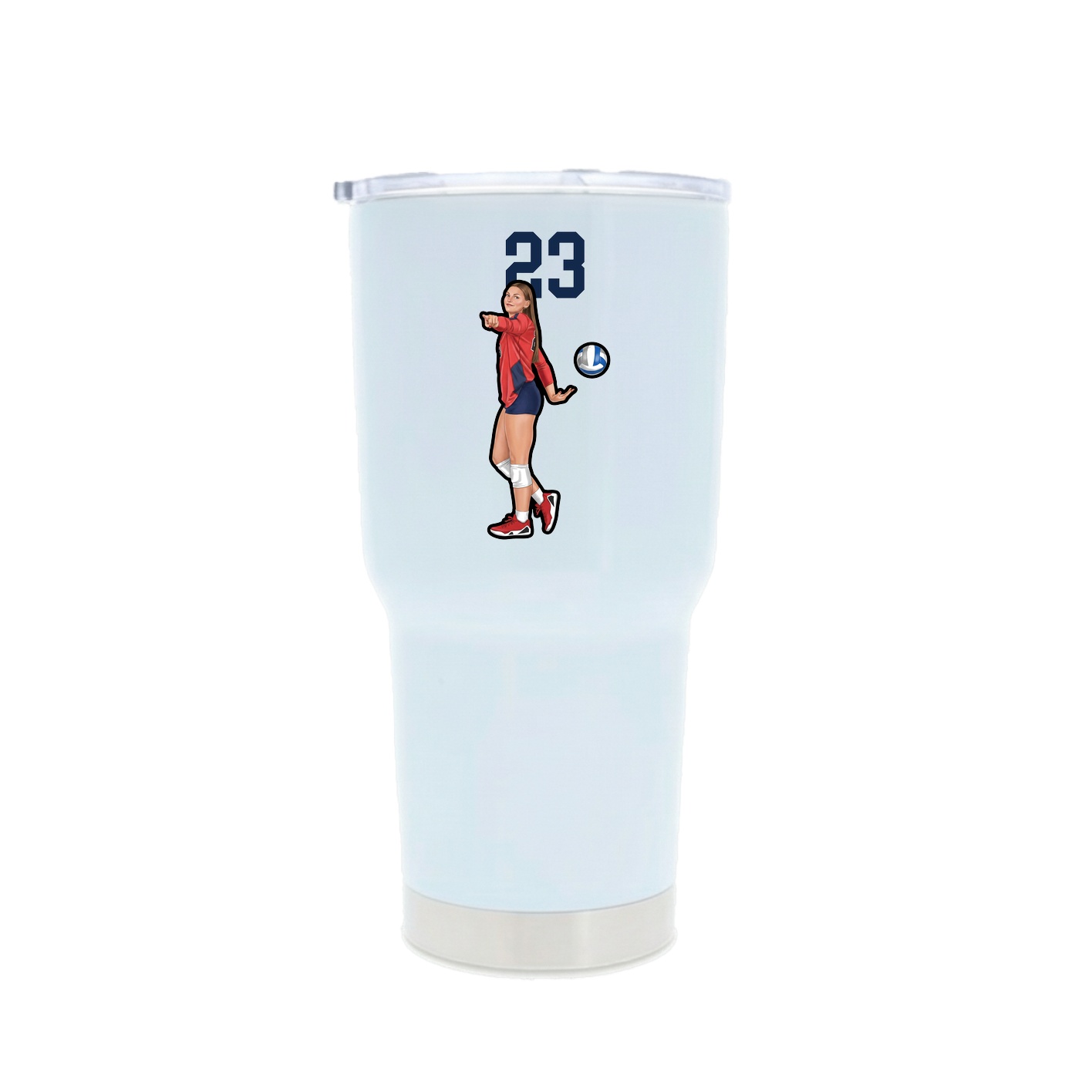 30oz Stainless Steel Tumbler — Number Top in White