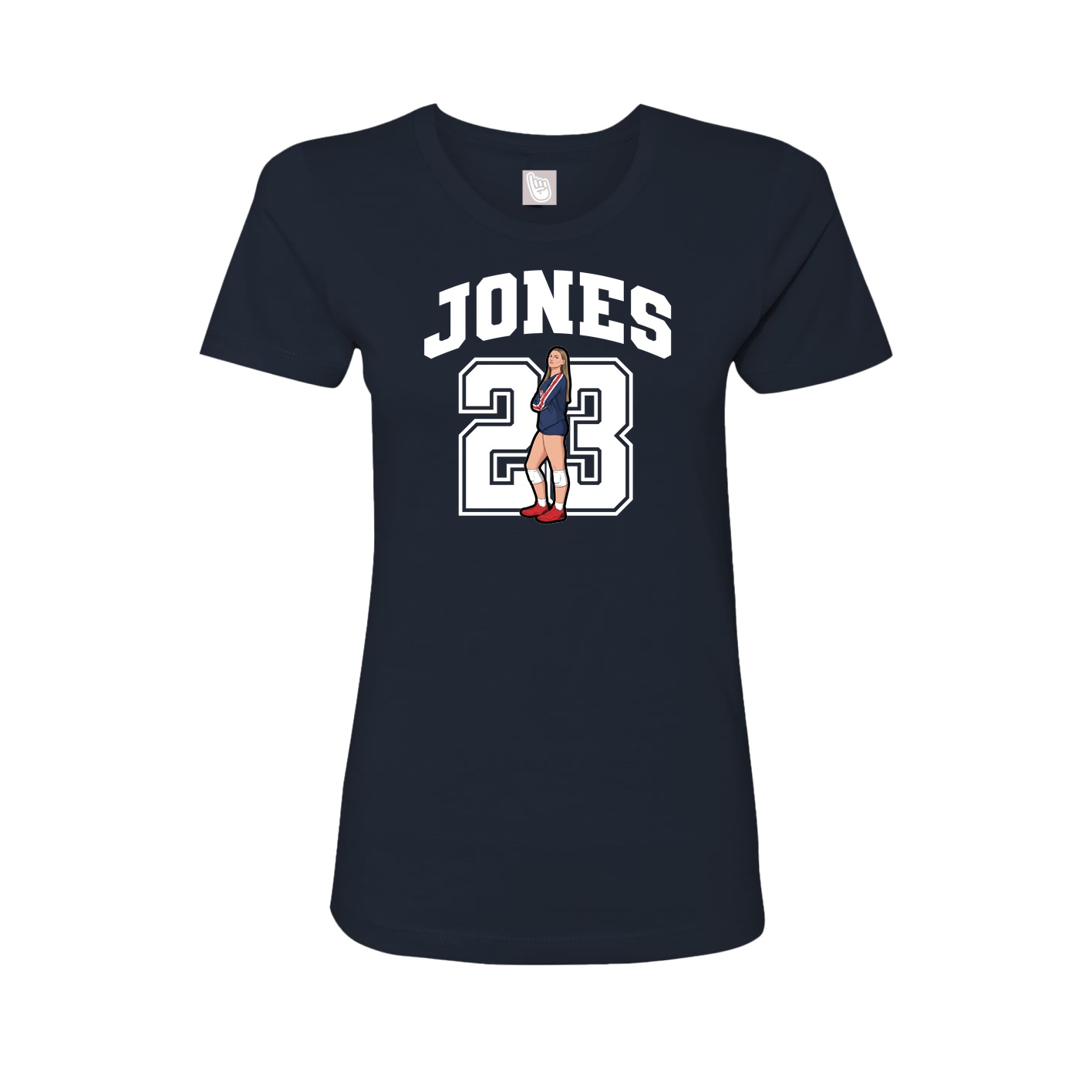 Fitted Women's Tee — Number in Navy