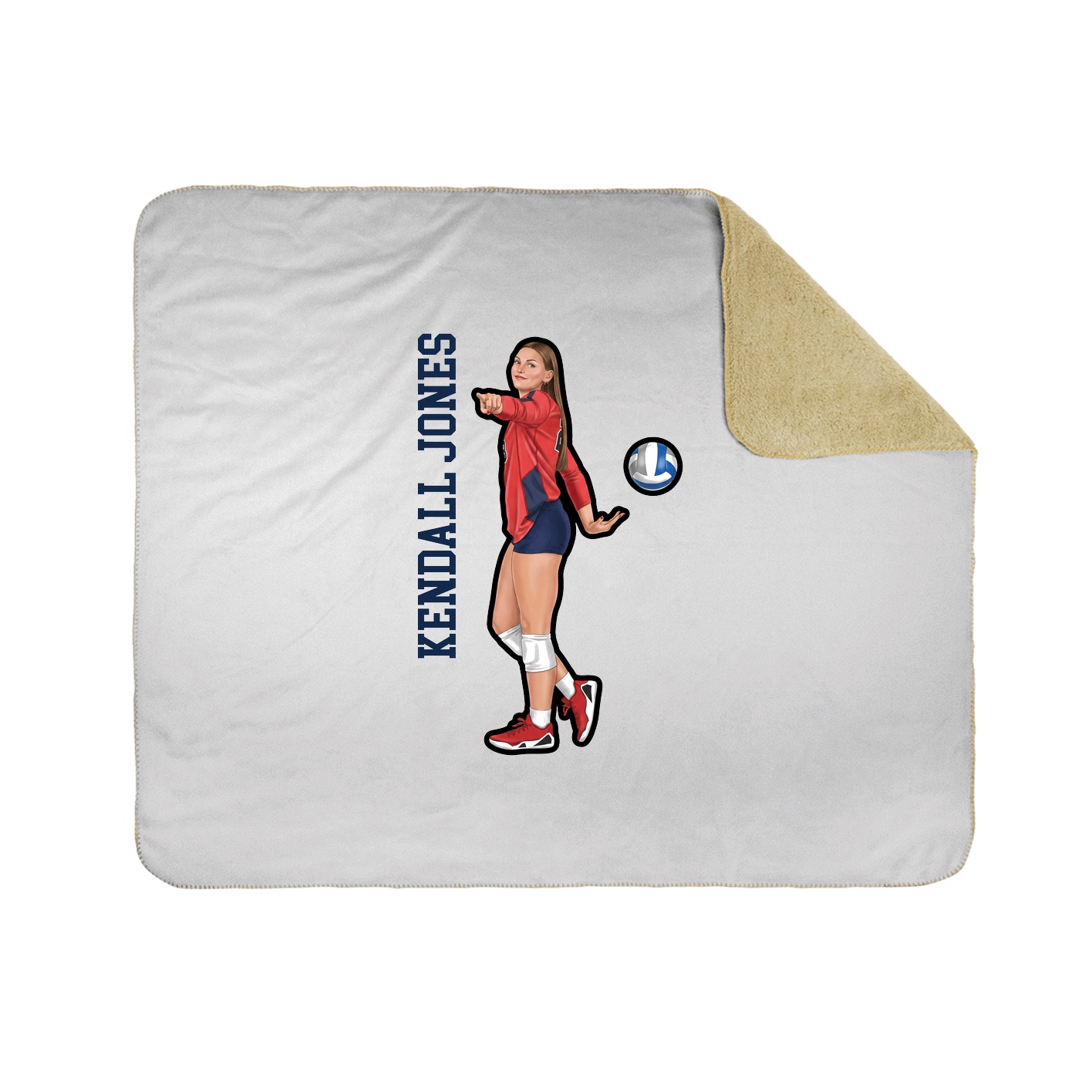 Throw Blanket — Name Vertical in White