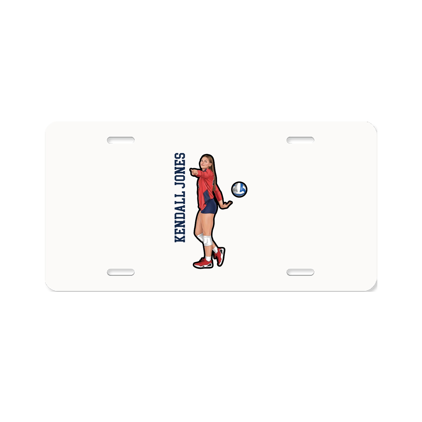 License Plate — Name Vertical in Classic