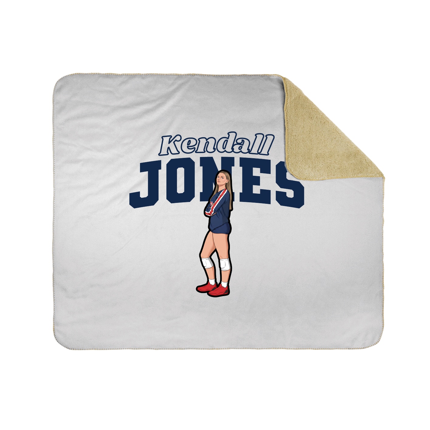 Throw Blanket — Name Arch in White