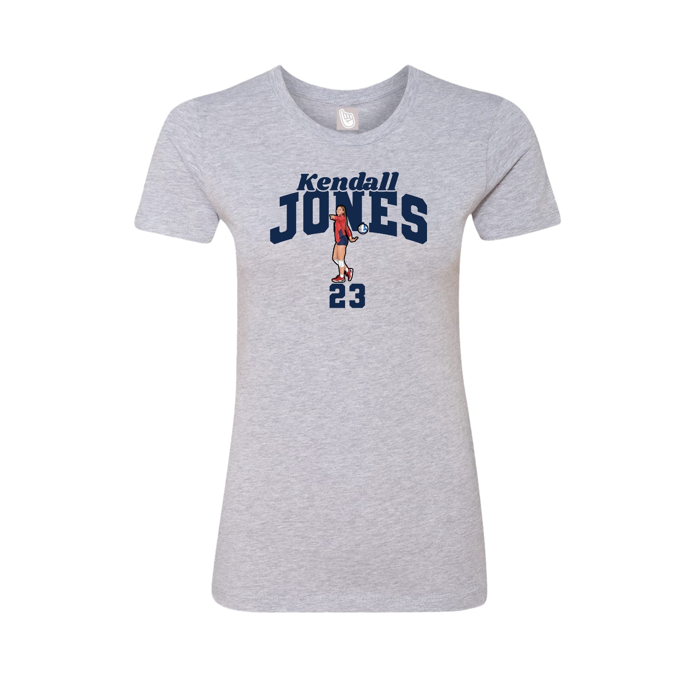 Fitted Women's Tee — Signature Arch in Grey