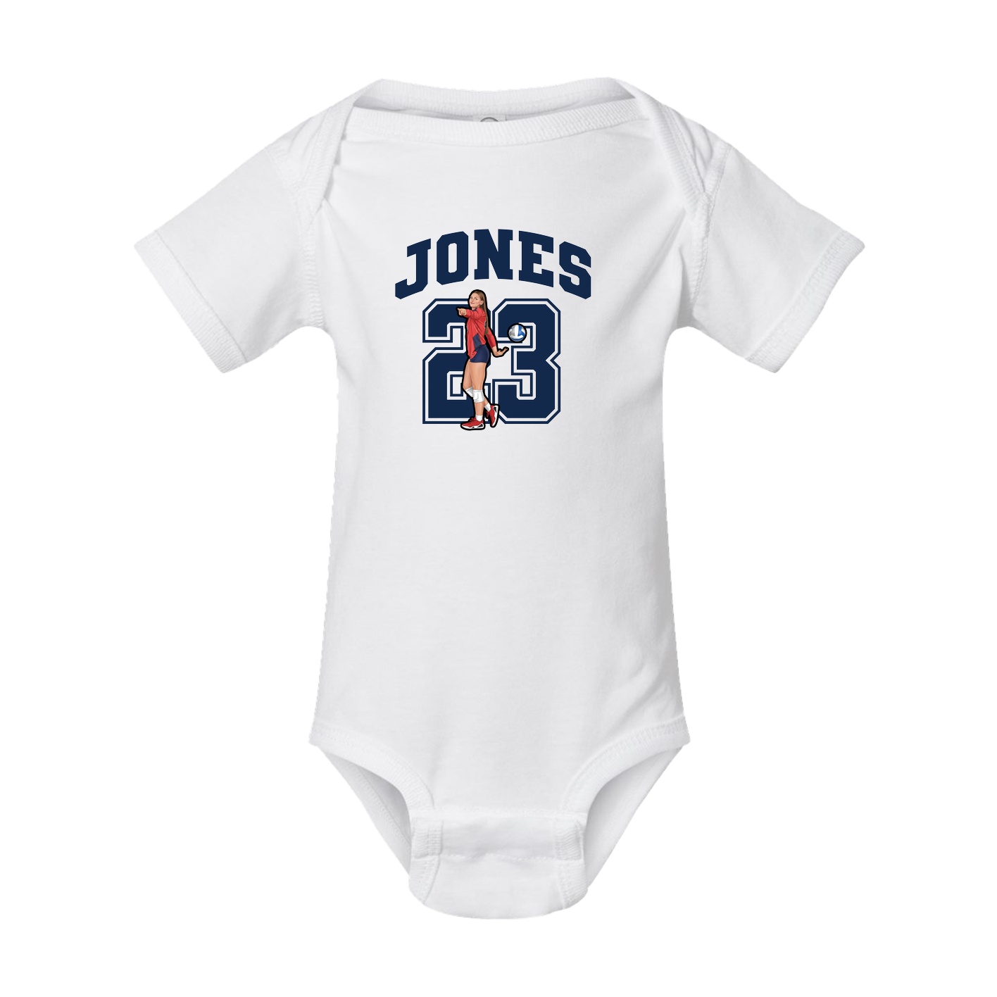 Baby Onesie — Number in White