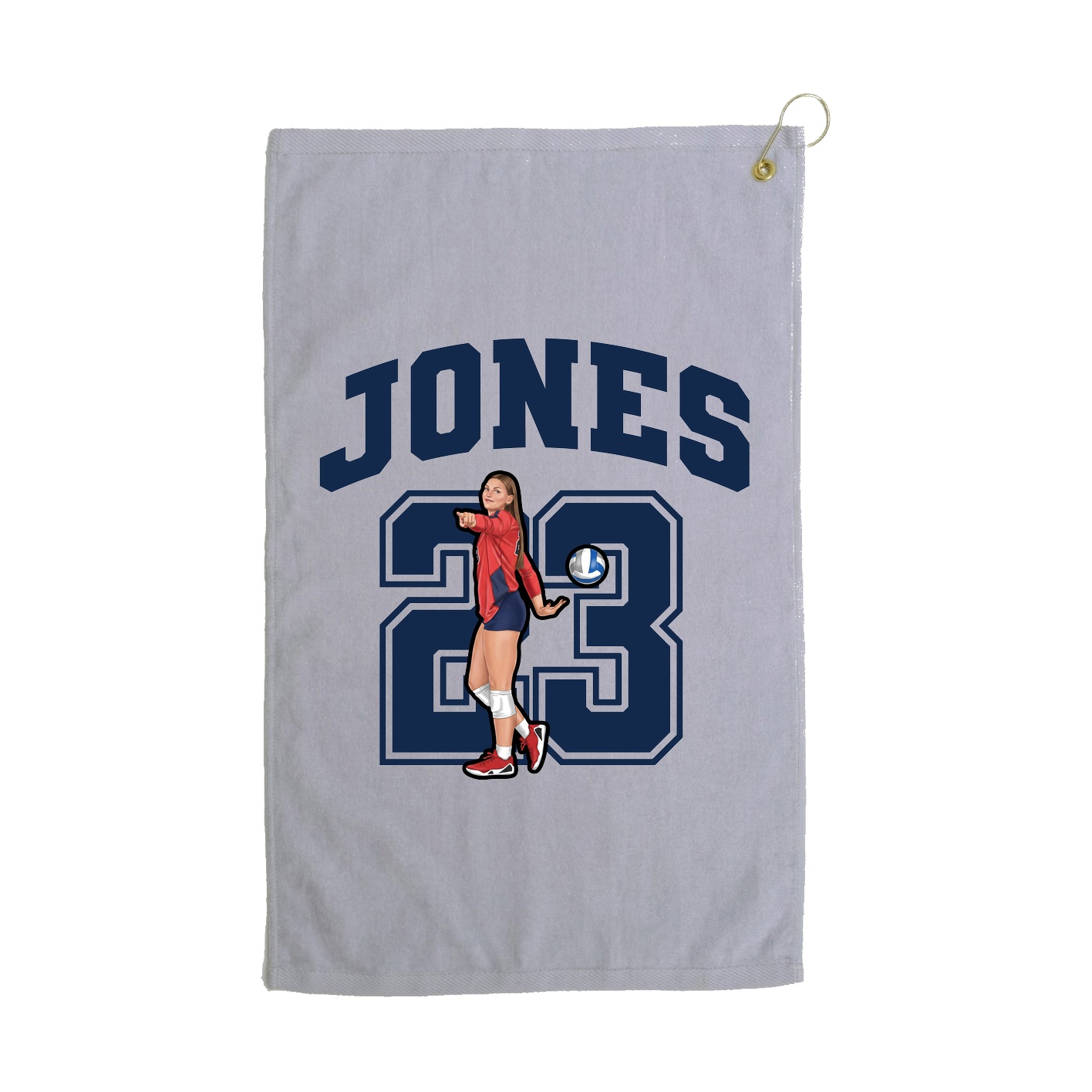Golf Towel — Number in Grey