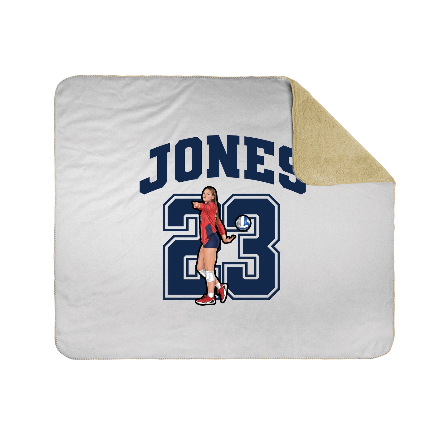 Throw Blanket — Number in White