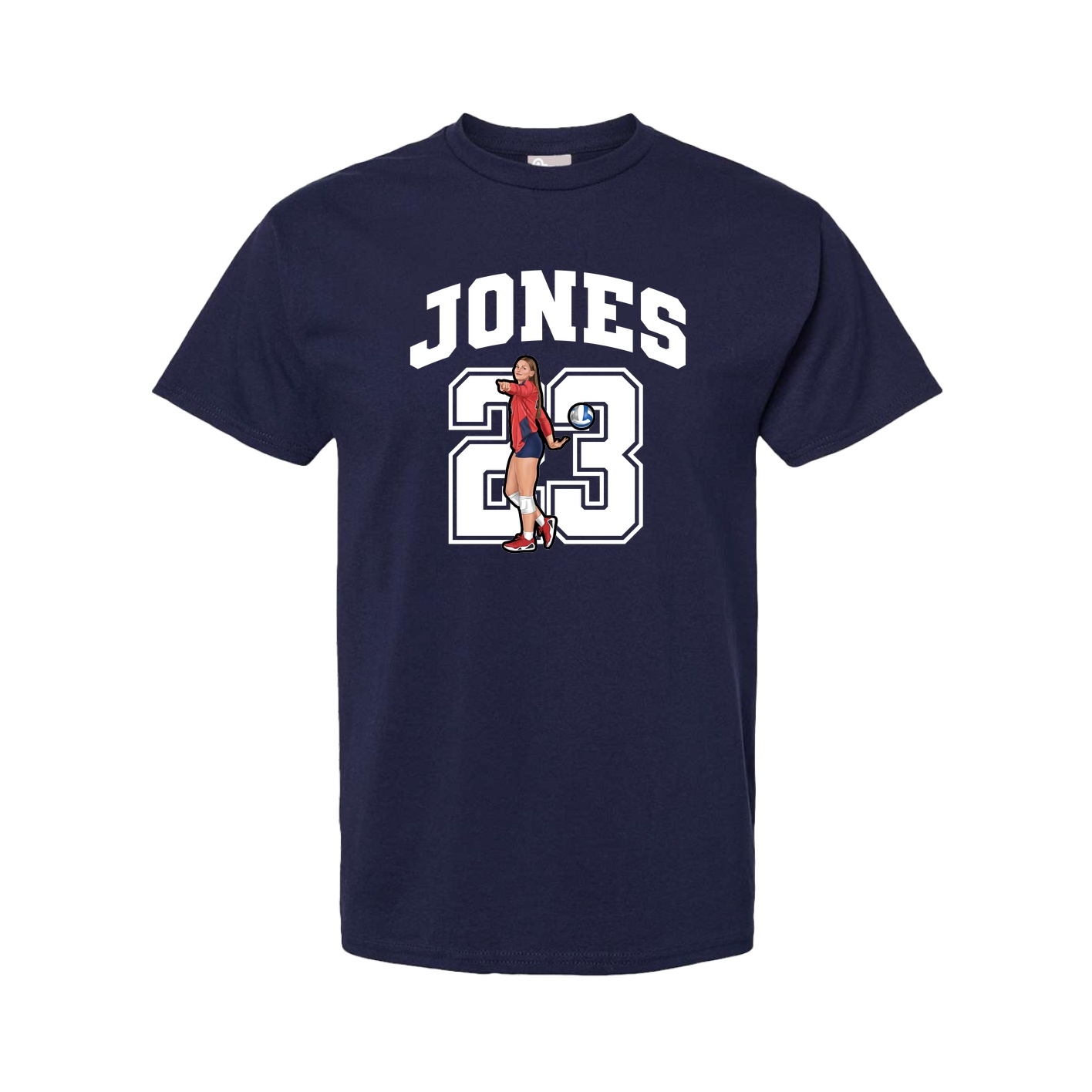 Youth Tee — Number in Navy