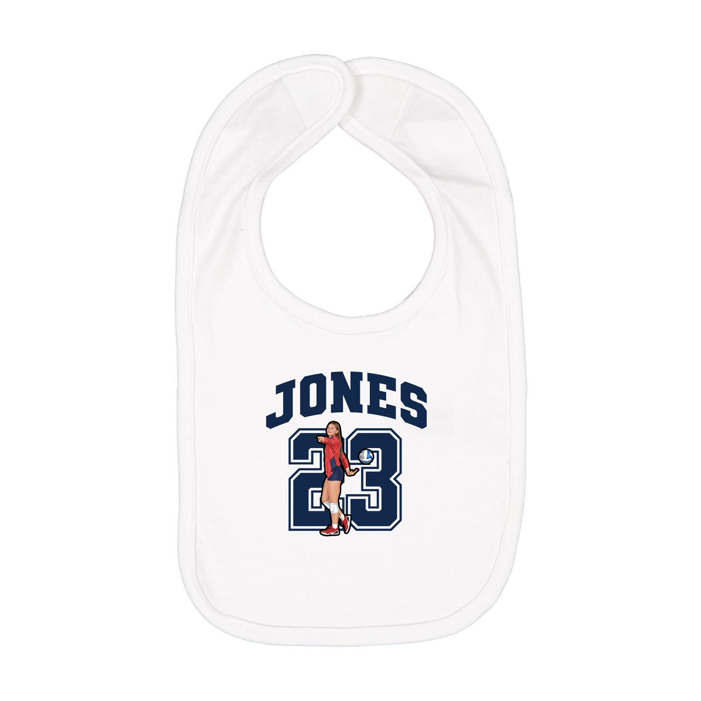 Infant Bib — Number in White
