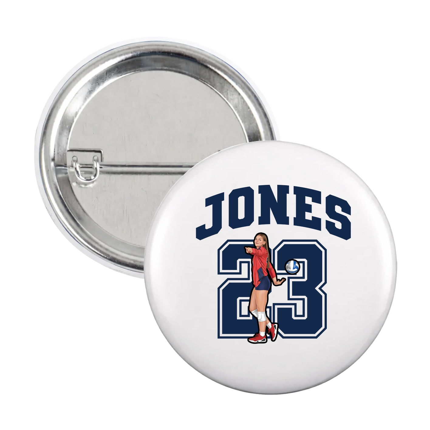 Game Day Button — Number in White