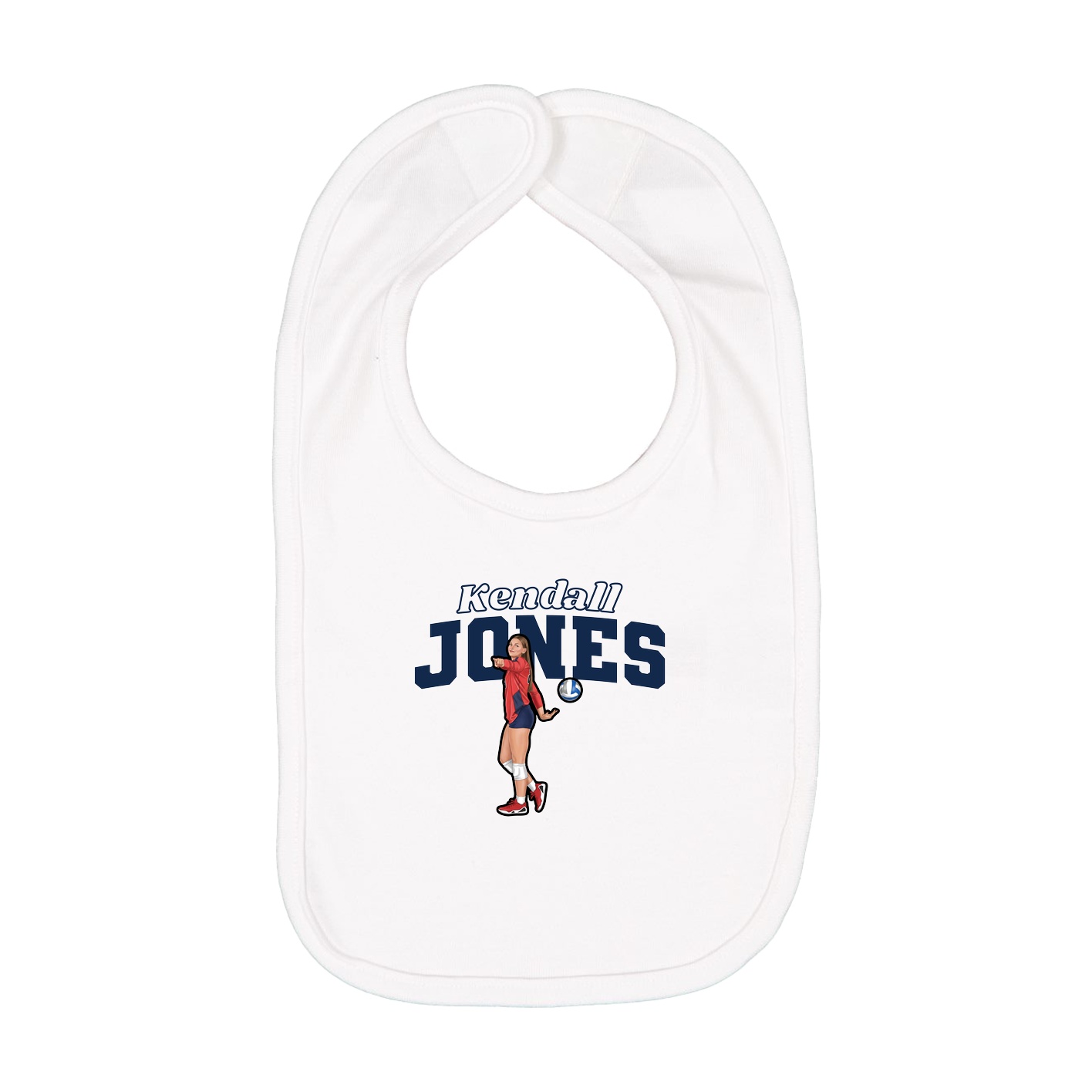 Infant Bib — Name Arch in White