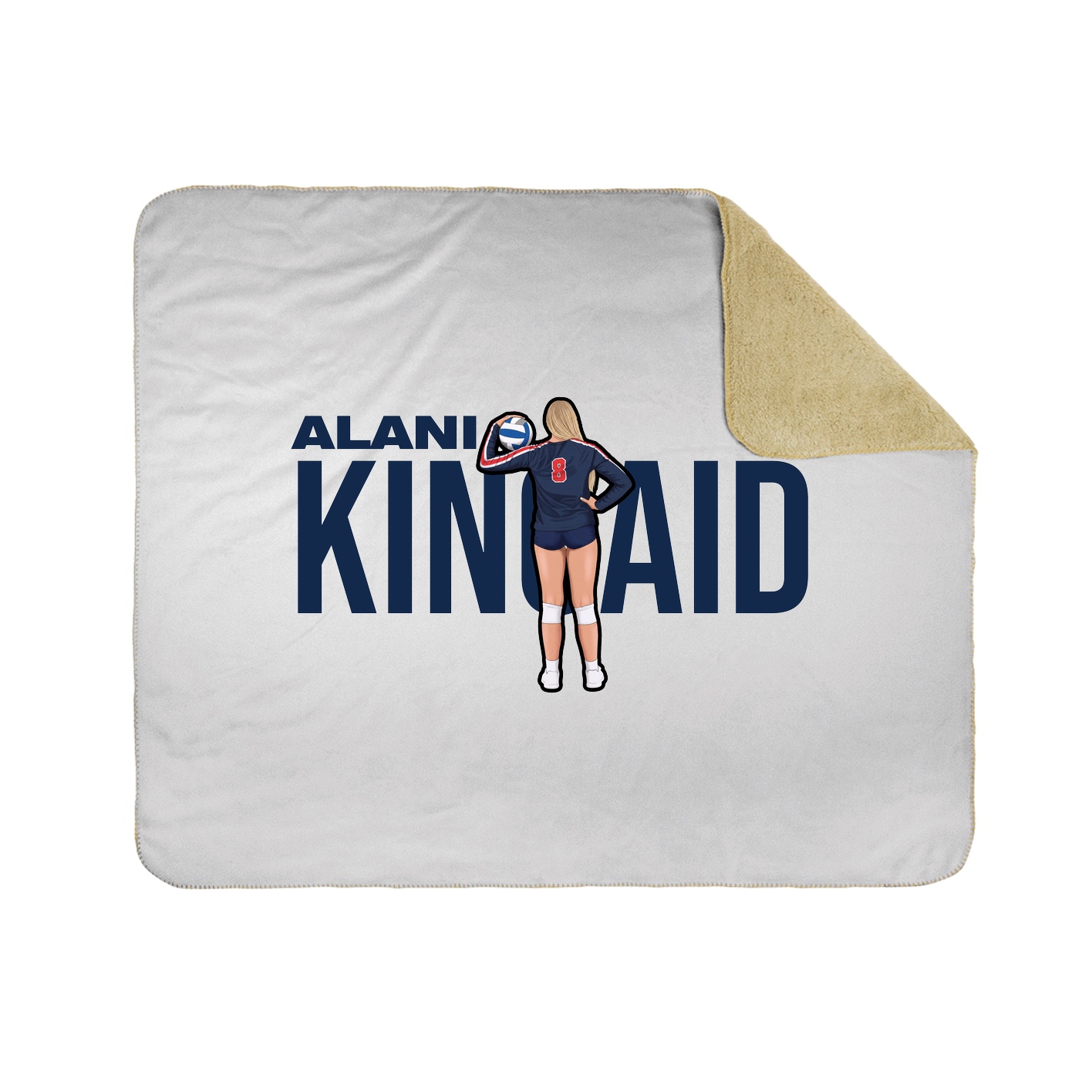 Throw Blanket — Player Name in White