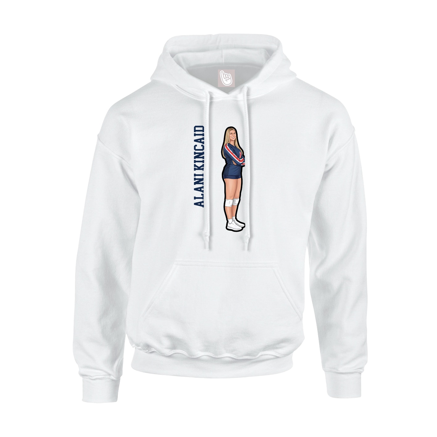 Youth Hoodie — Name Vertical in White