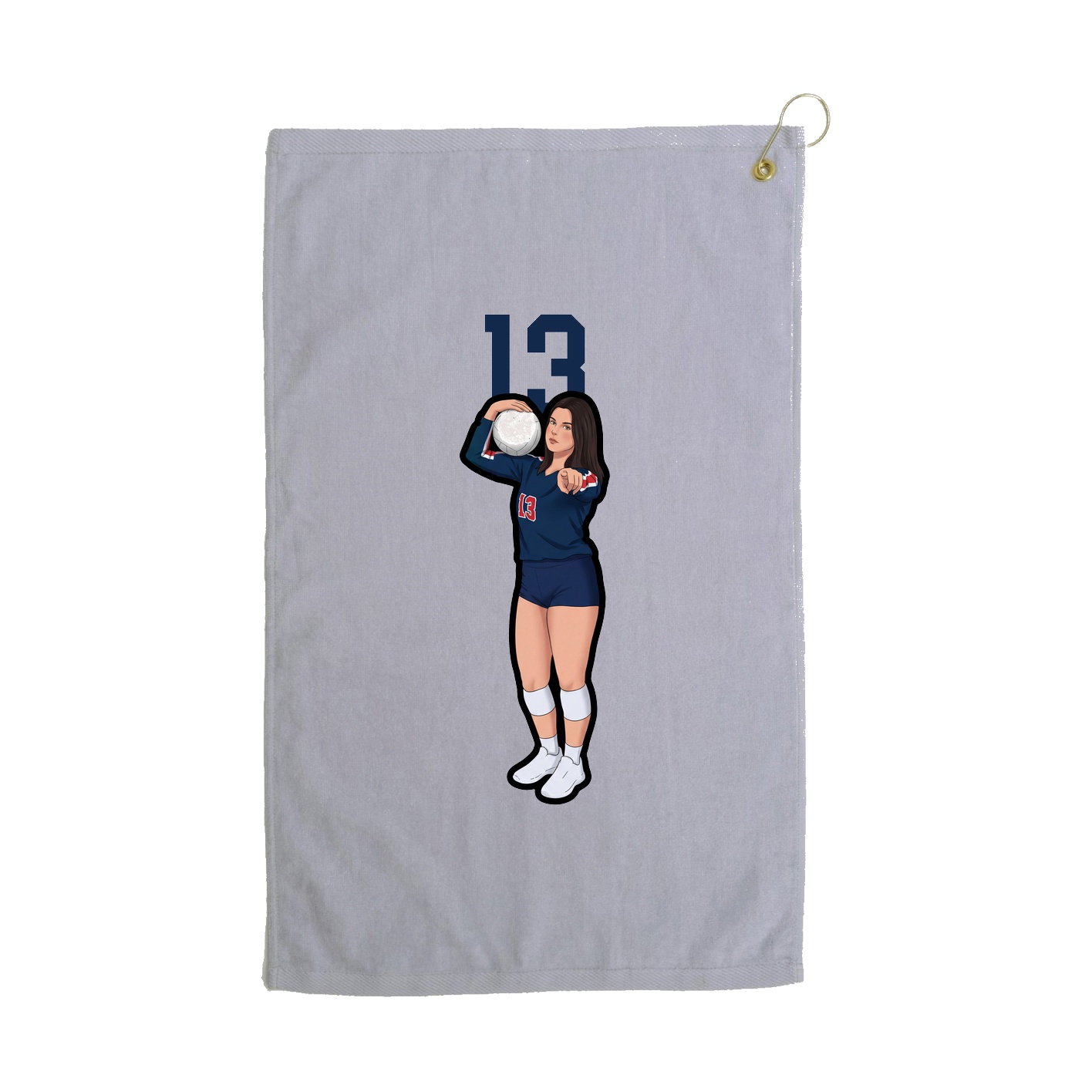 Golf Towel — Number Top in Grey
