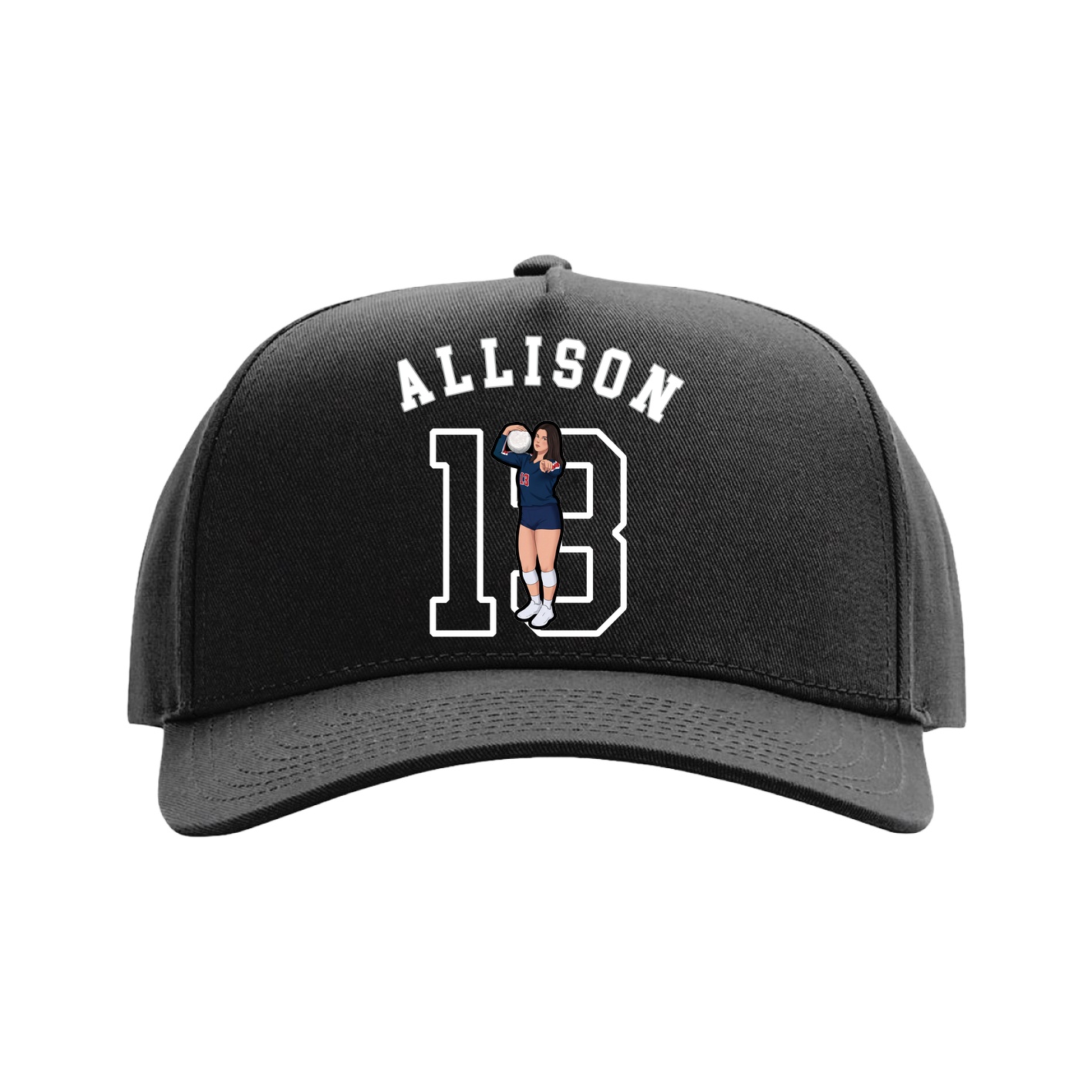 Full Fabric Five-Panel Champ Cap — Shirsey Arch in Black