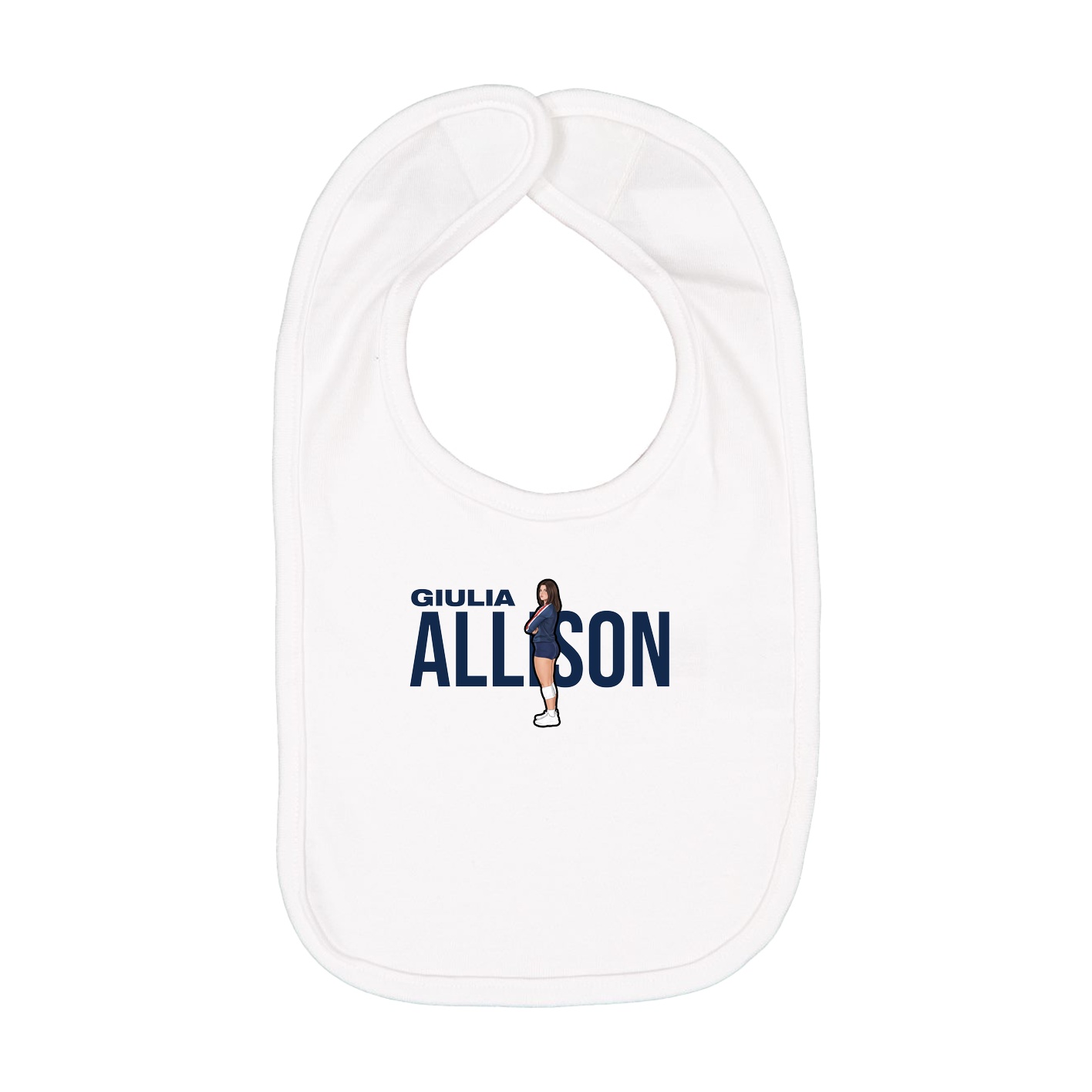 Infant Bib — Player Name in White