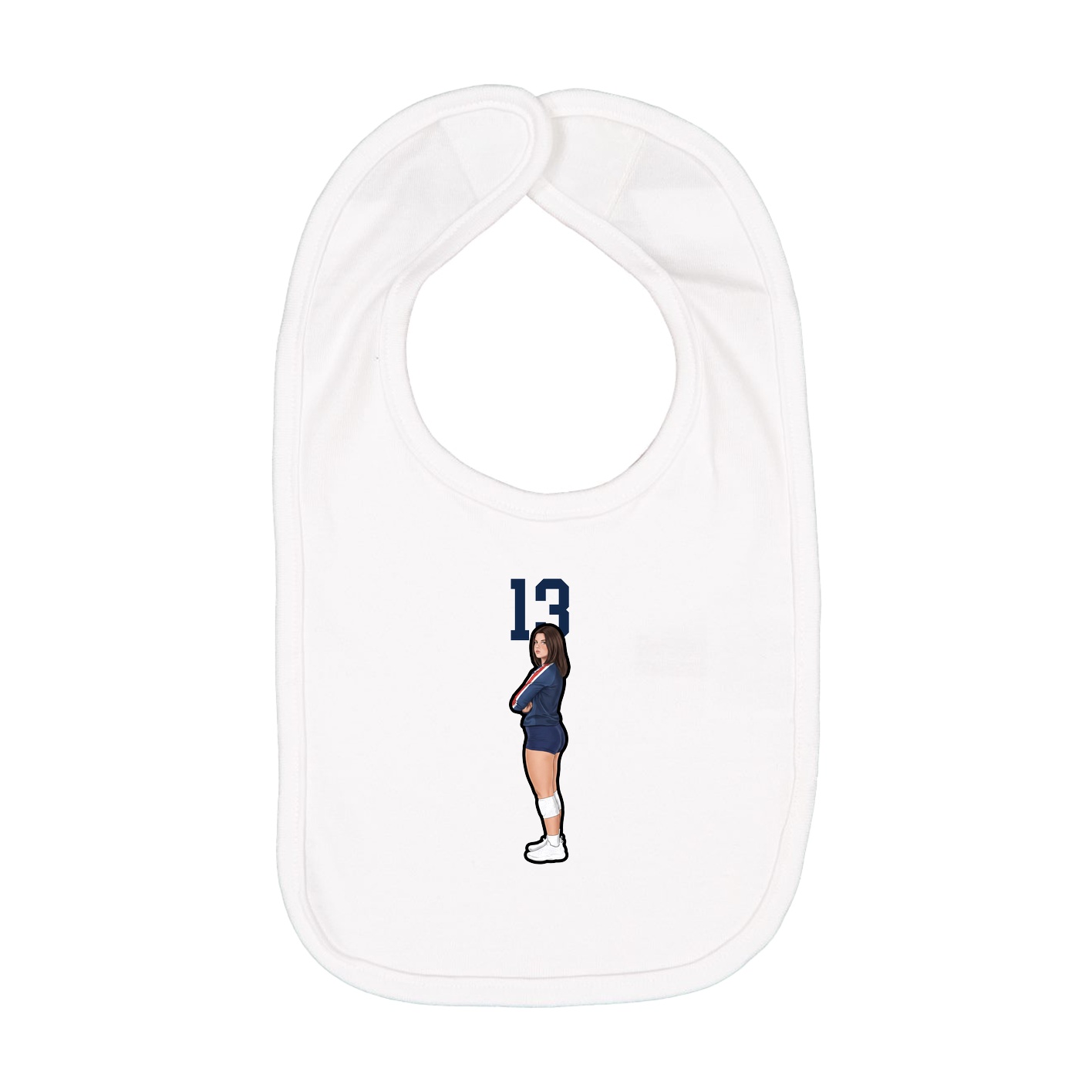 Infant Bib — Number Top in White