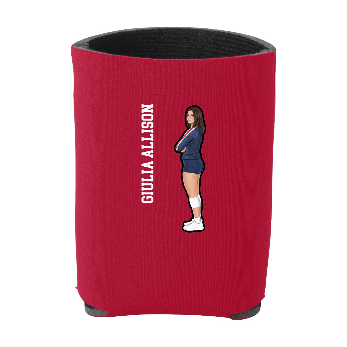 Can Holder — Name Vertical in Red