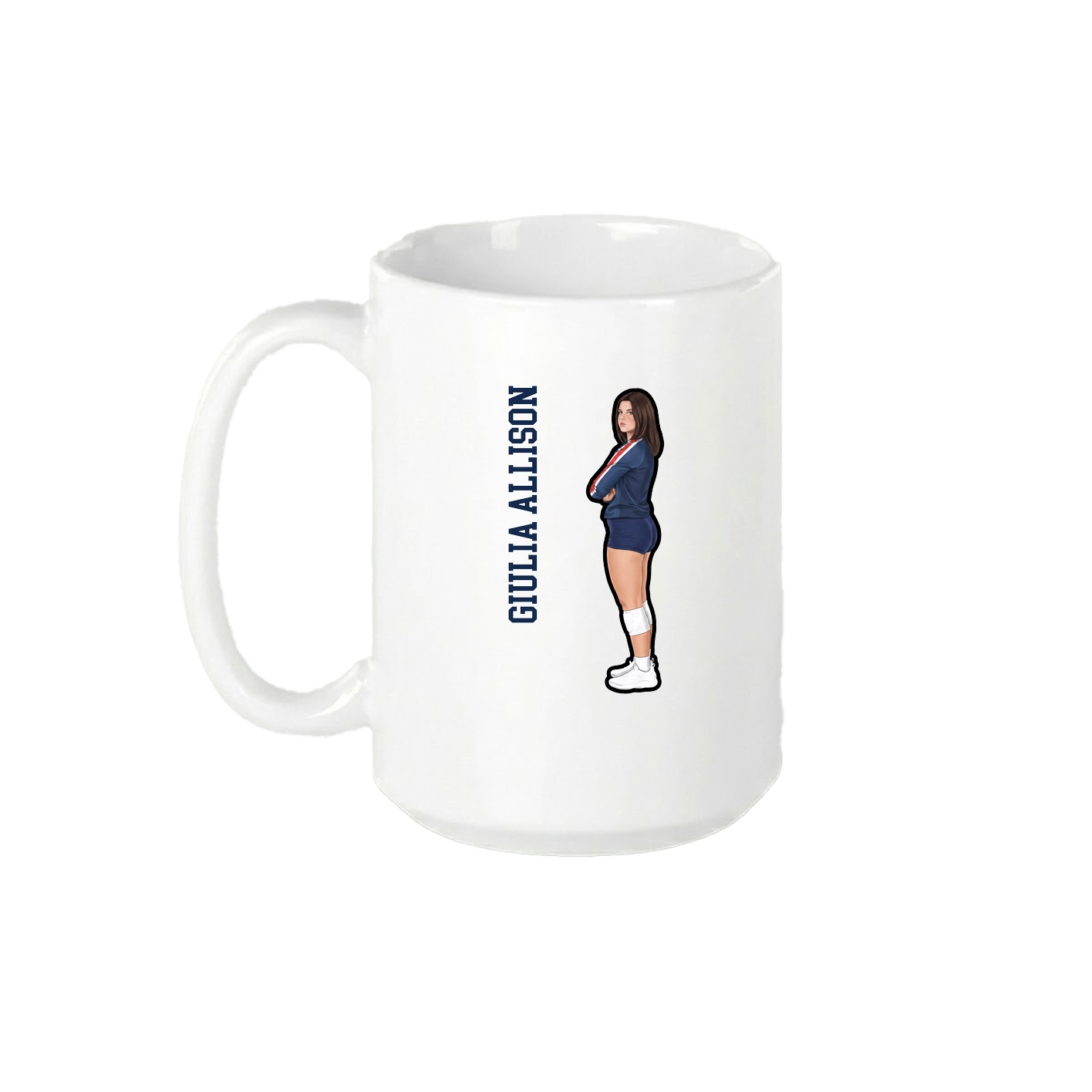 15oz Coffee Mug — Name Vertical in White