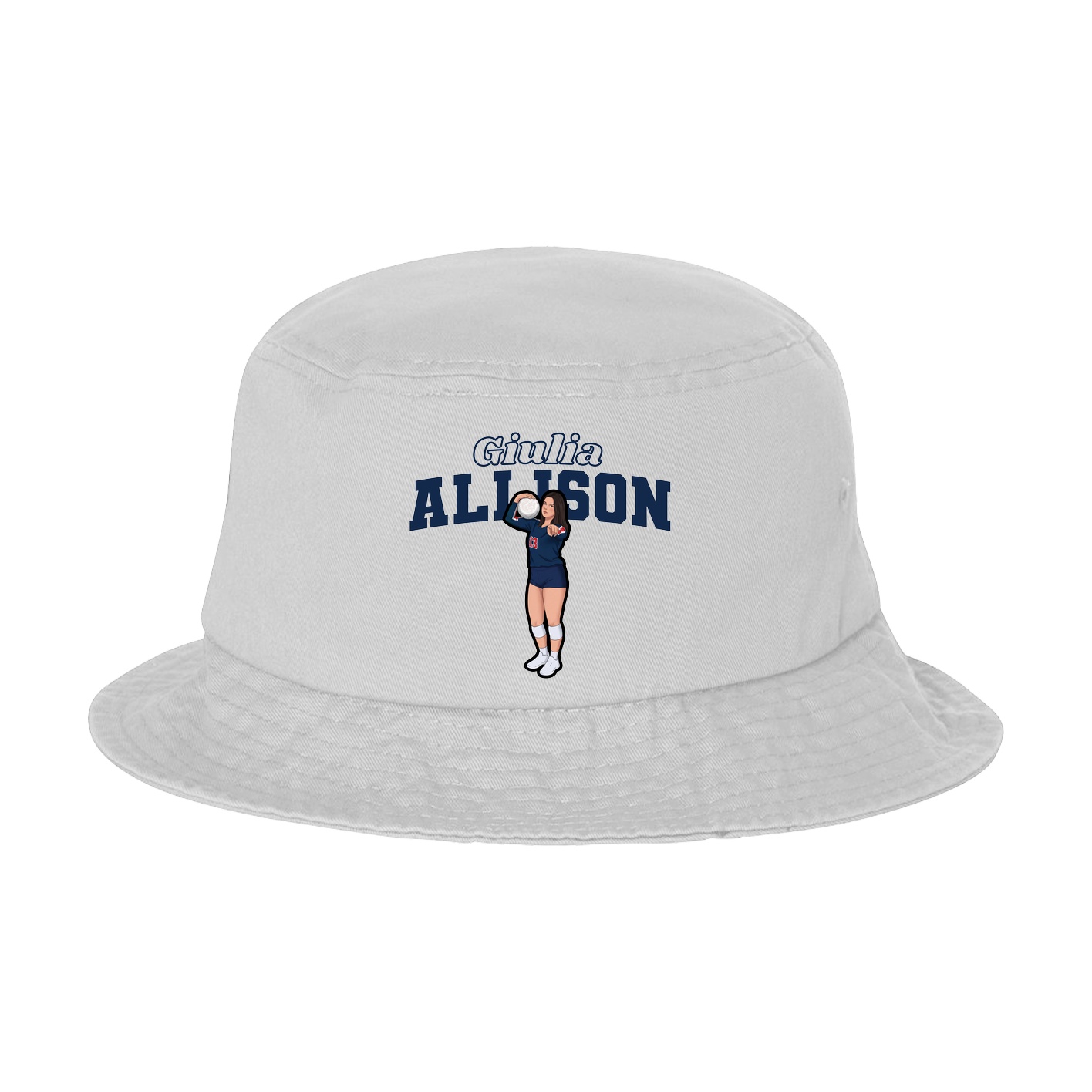 Bucket Cap — Name Arch in White