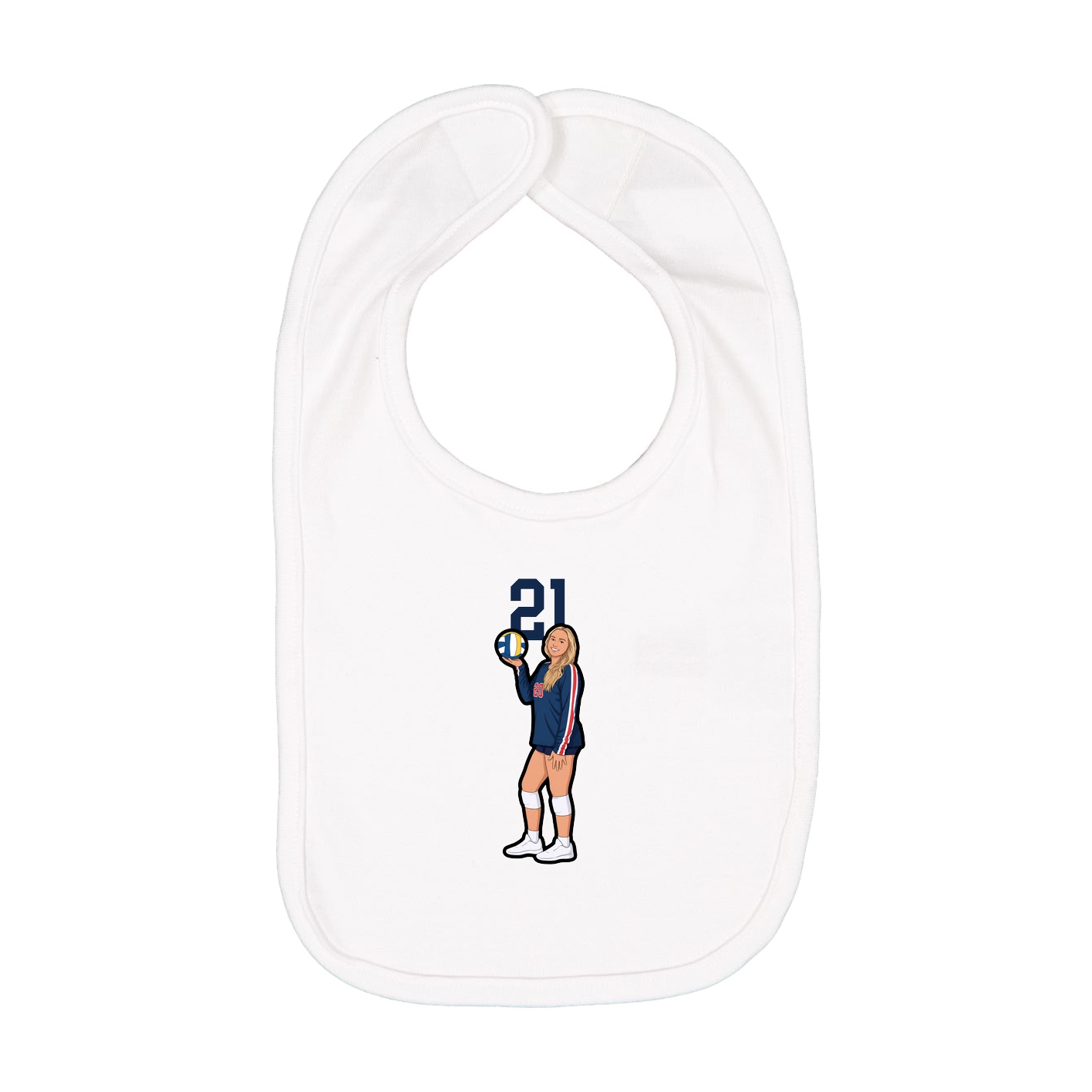 Infant Bib — Number Top in White