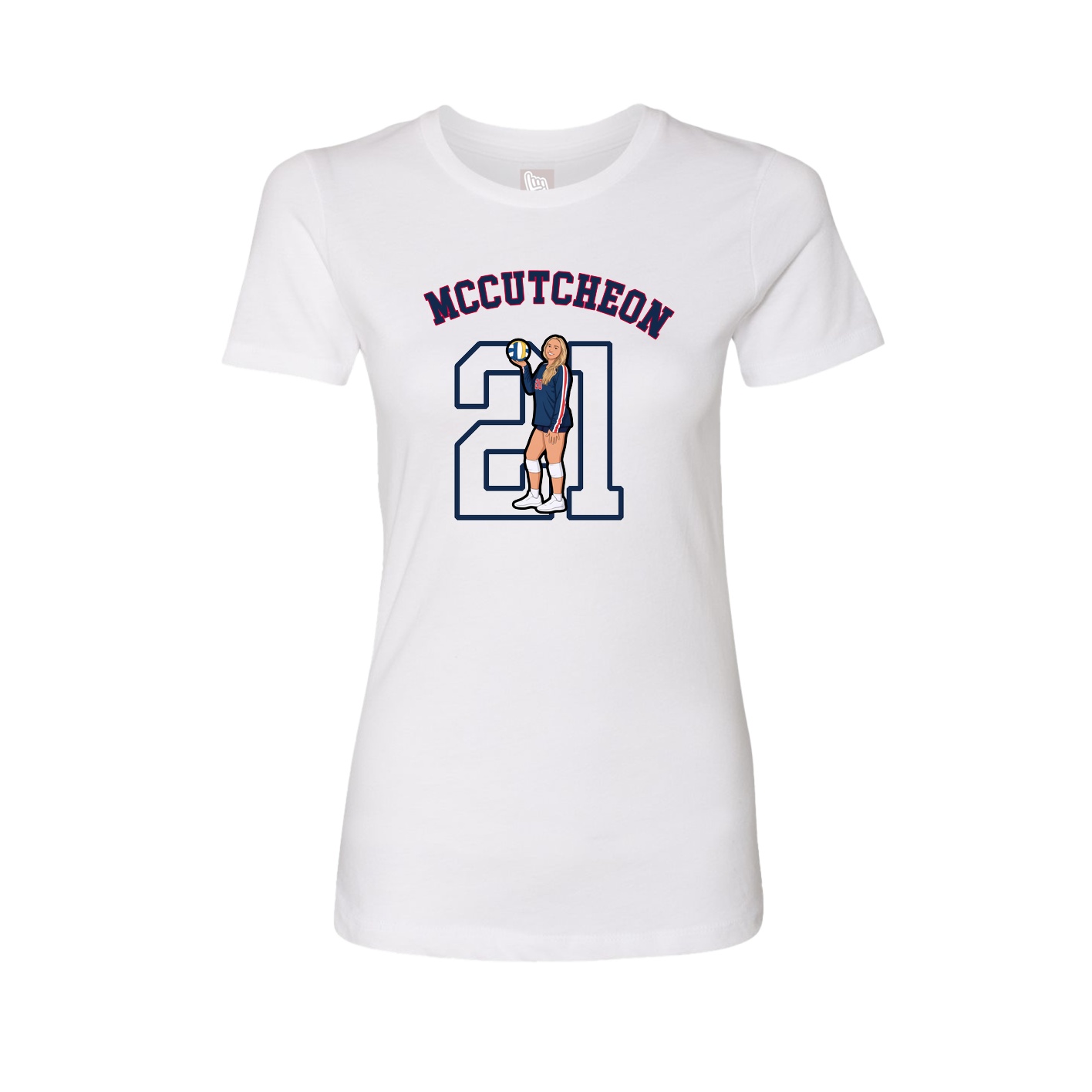 Fitted Women's Tee — Shirsey Arch in White