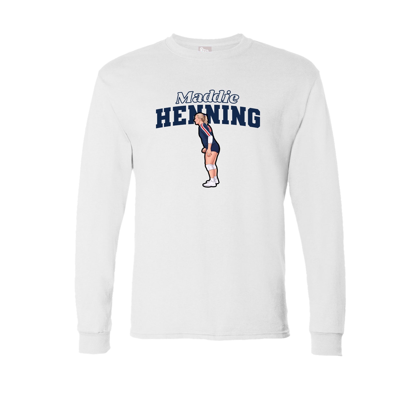 Long Sleeve Tee — Name Arch in White