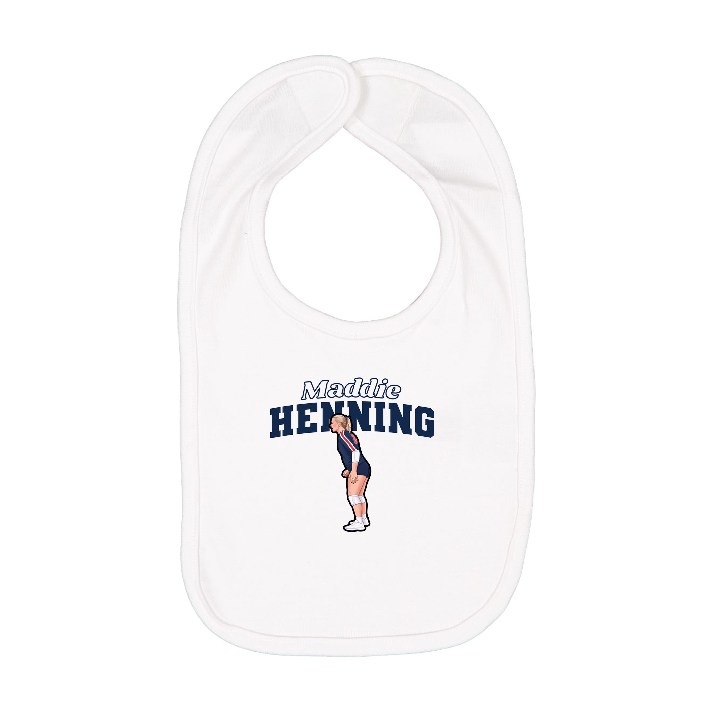 Infant Bib — Name Arch in White