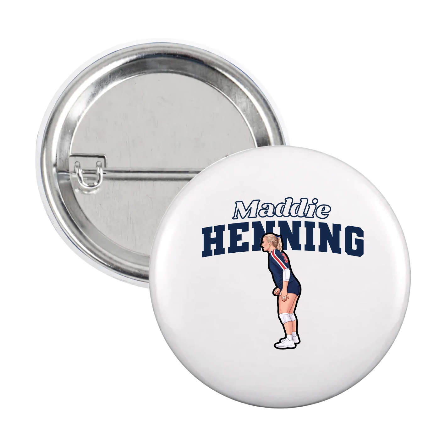 Game Day Button — Name Arch in White