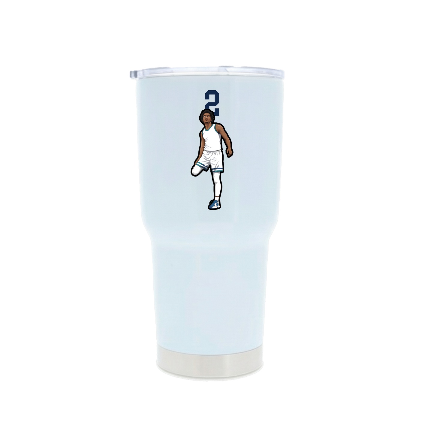 30oz Stainless Steel Tumbler — Number Top in White