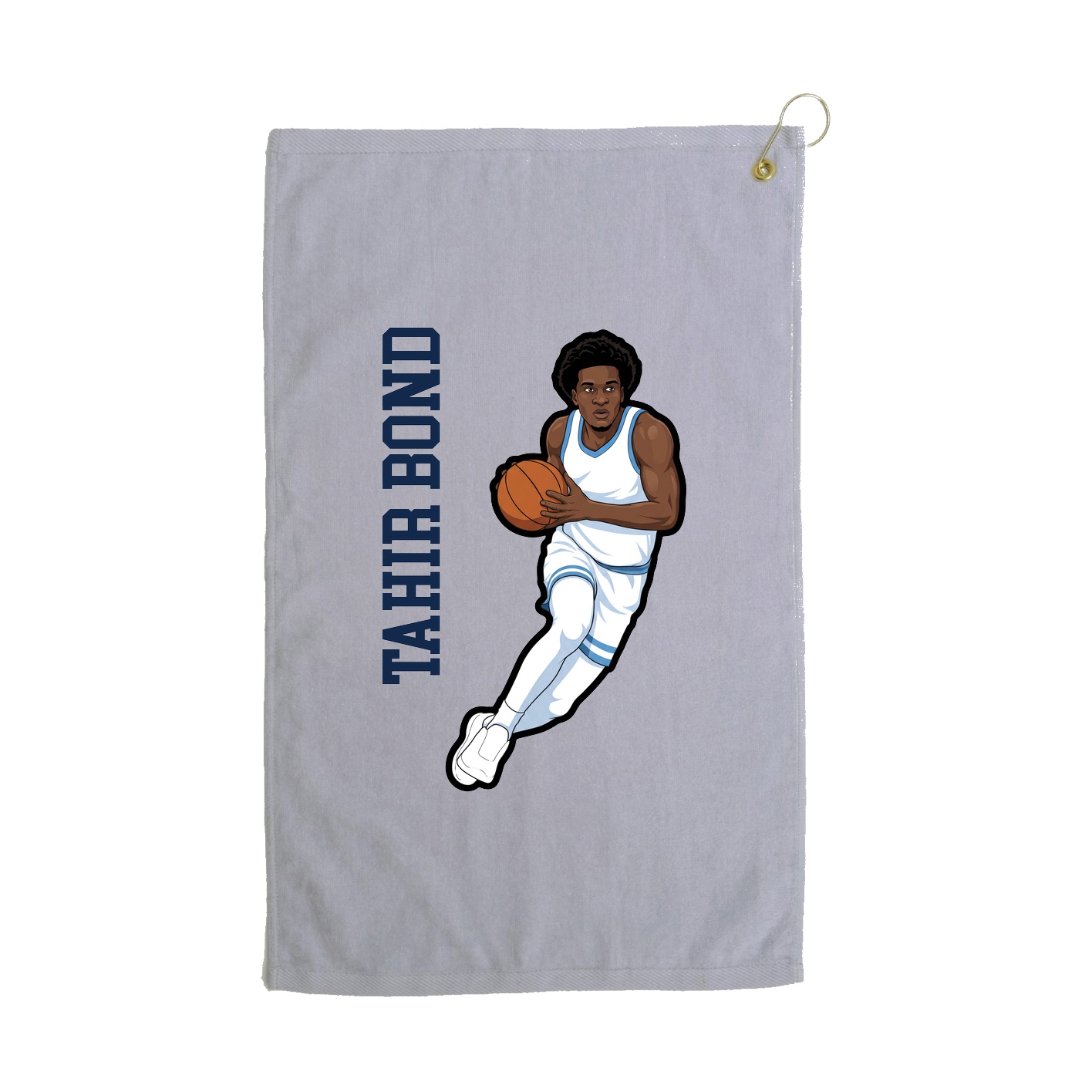 Golf Towel — Name Vertical in Grey