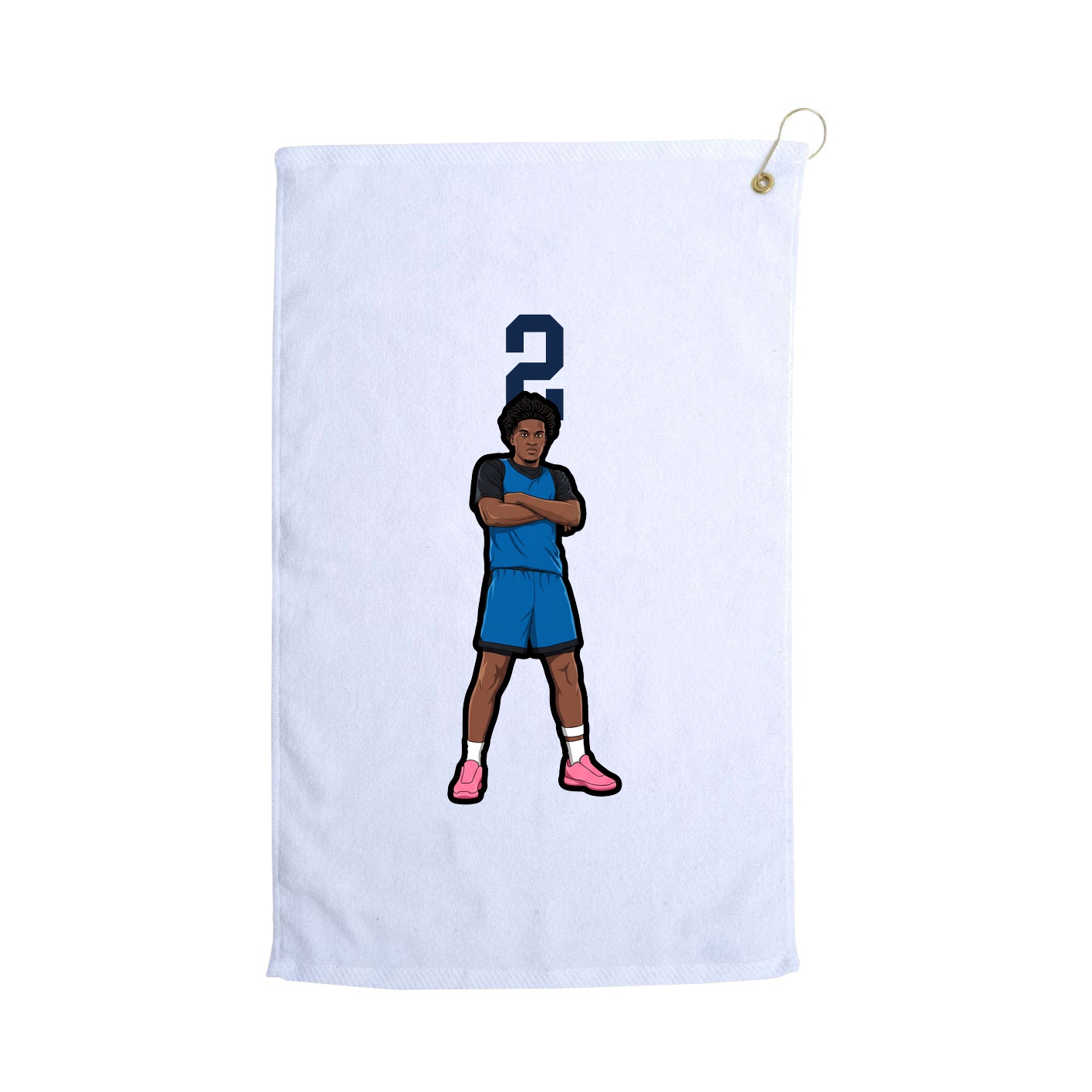 Golf Towel — Number Top in White