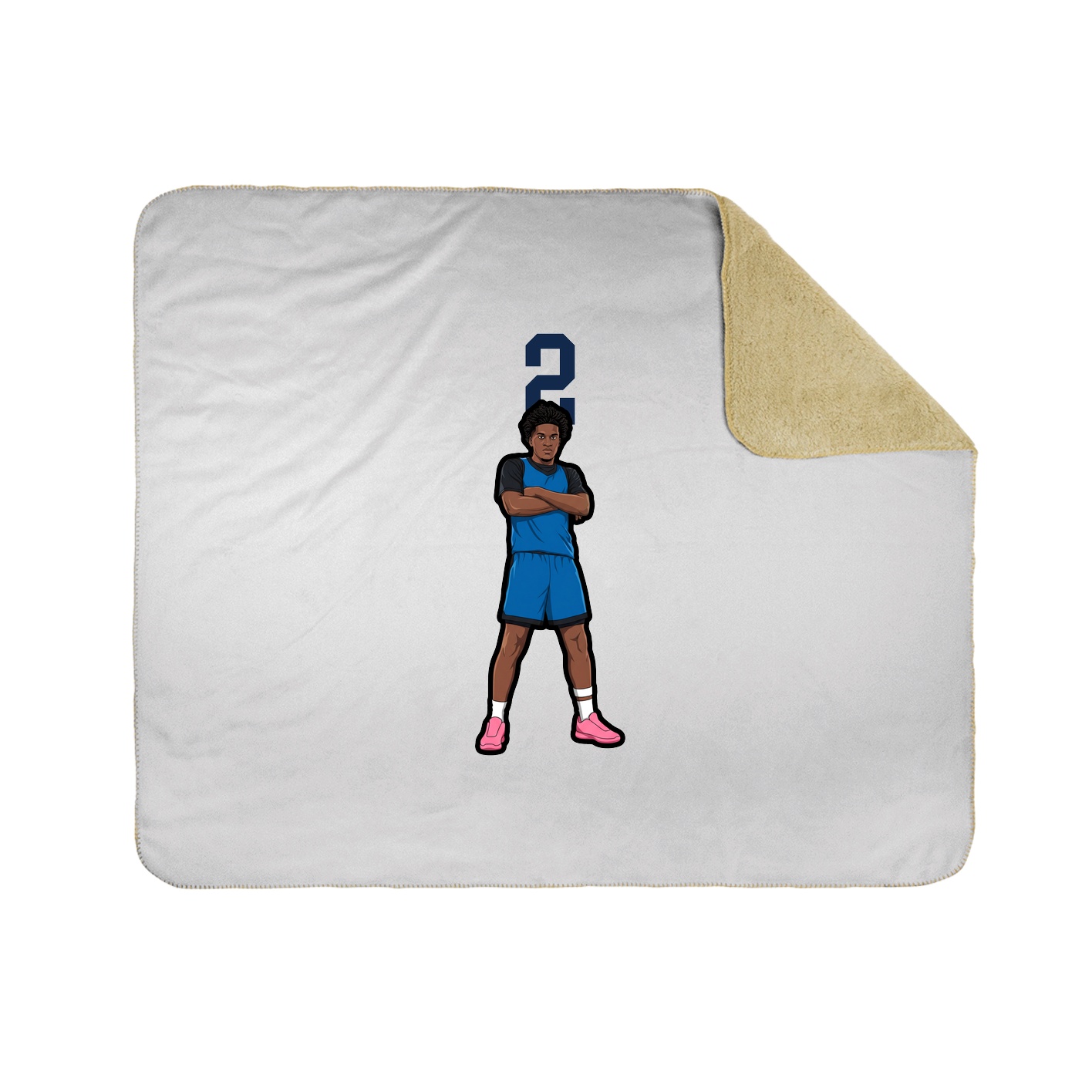 Throw Blanket — Number Top in White
