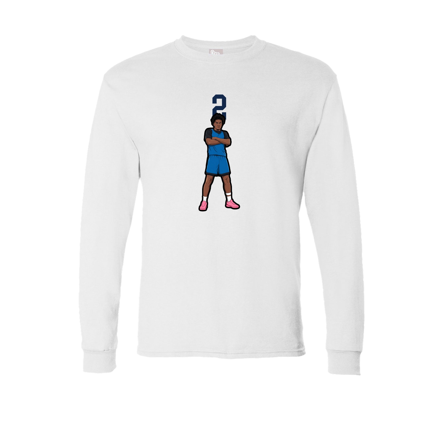 Long Sleeve Tee — Number Top in White