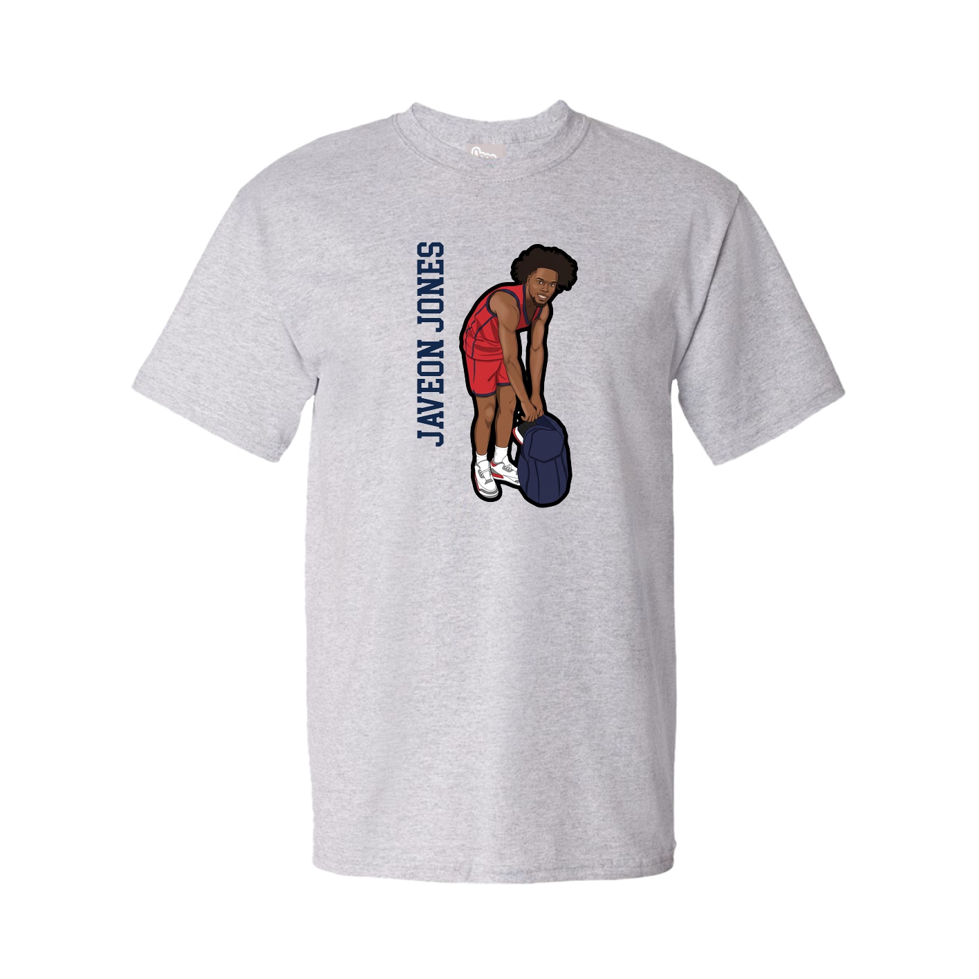 Youth Tee — Name Vertical in Grey