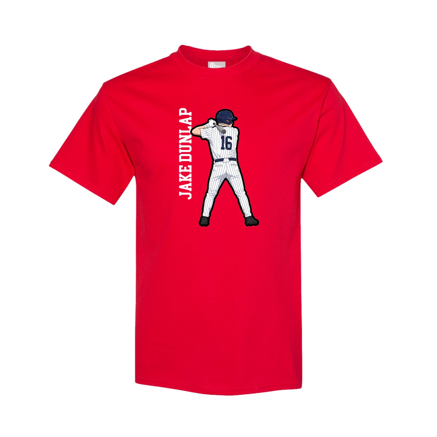 Tee — Name Vertical in Red
