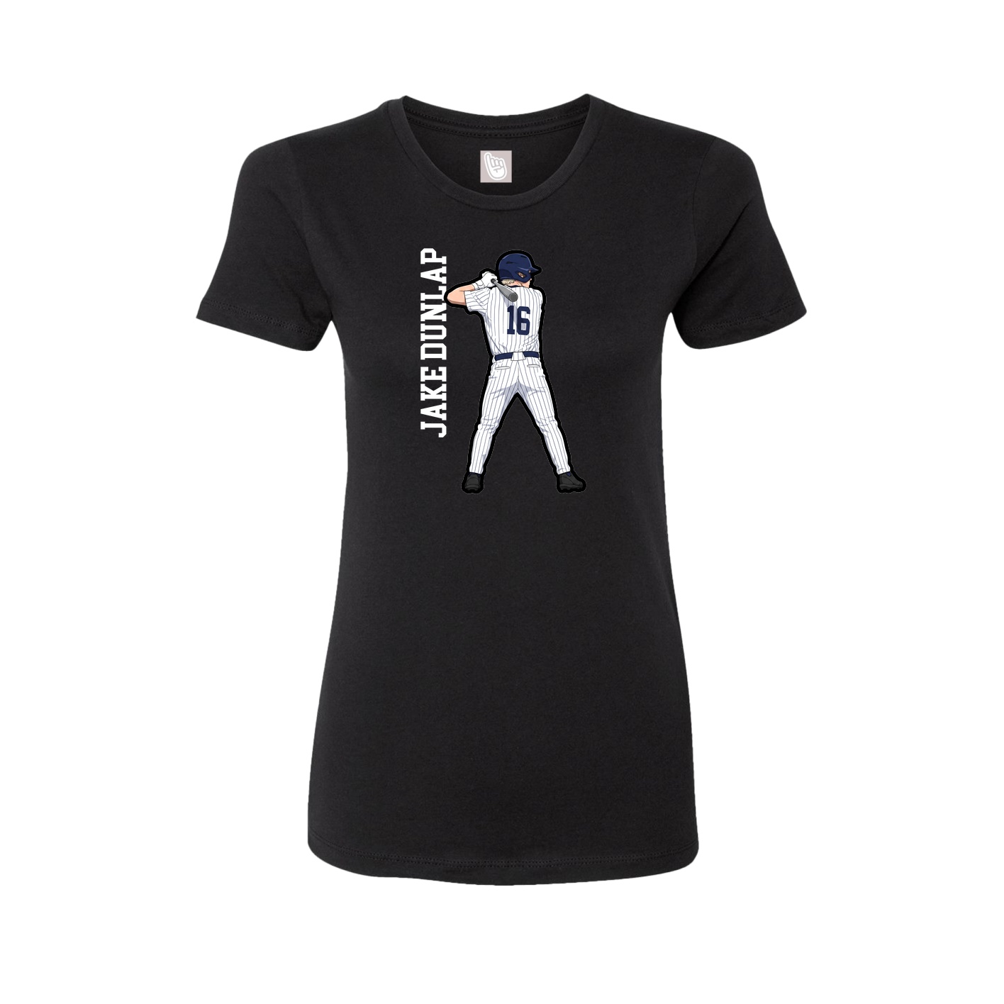 Fitted Women's Tee — Name Vertical in Black