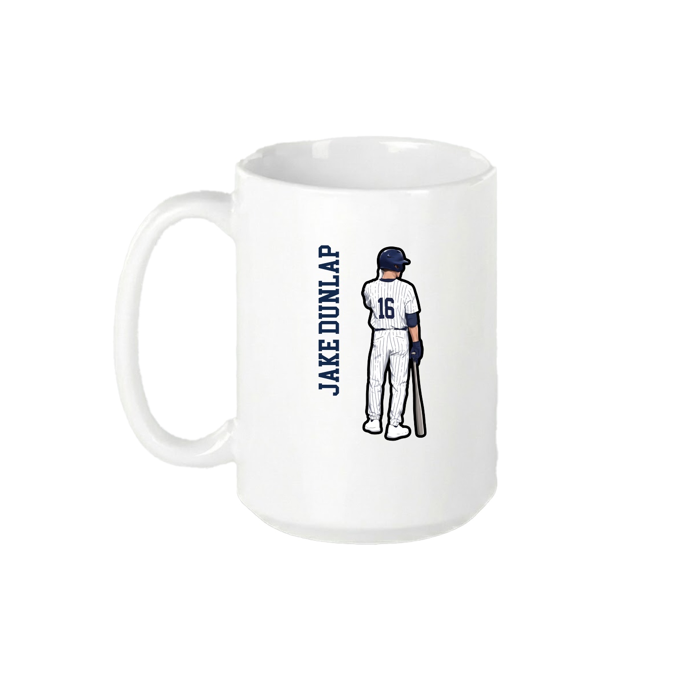 15oz Coffee Mug — Name Vertical in White
