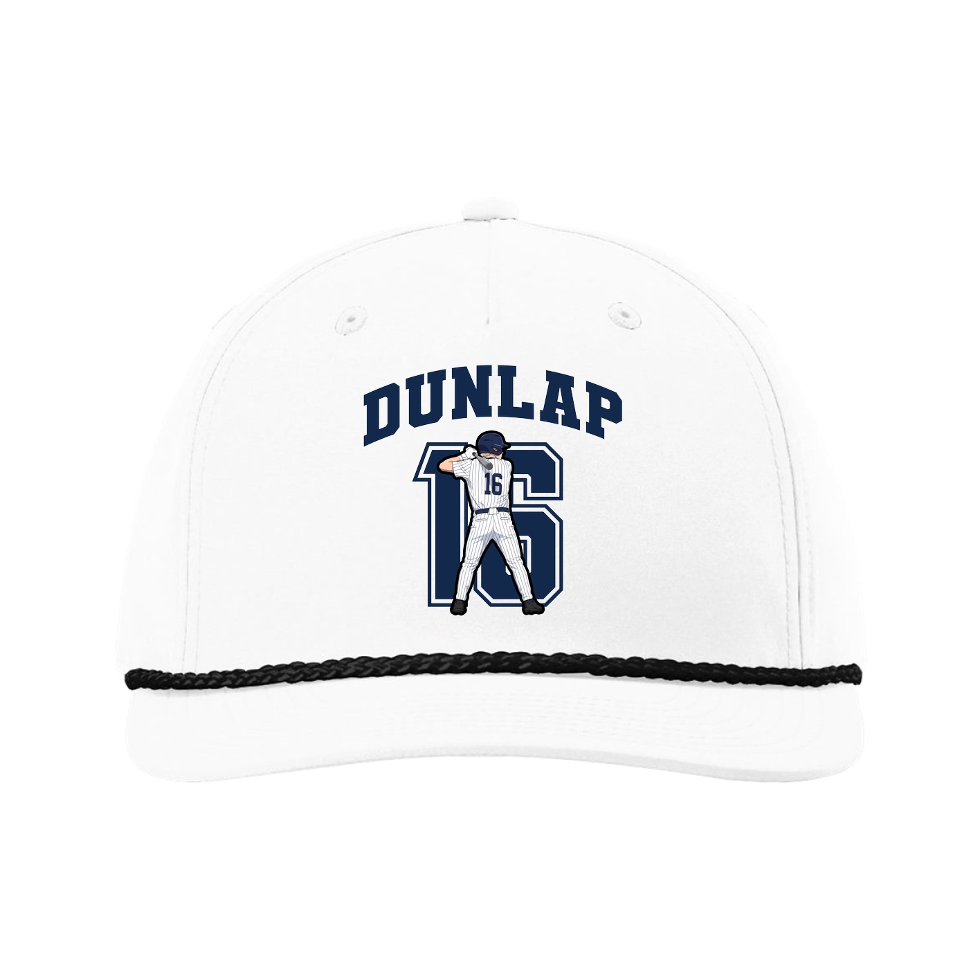 Five-Panel Classic Rope Cap — Number in White